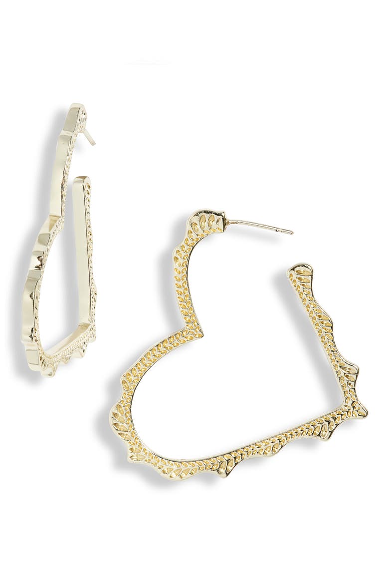 Sophee Heart Hoop Earrings, Main, color, GOLD