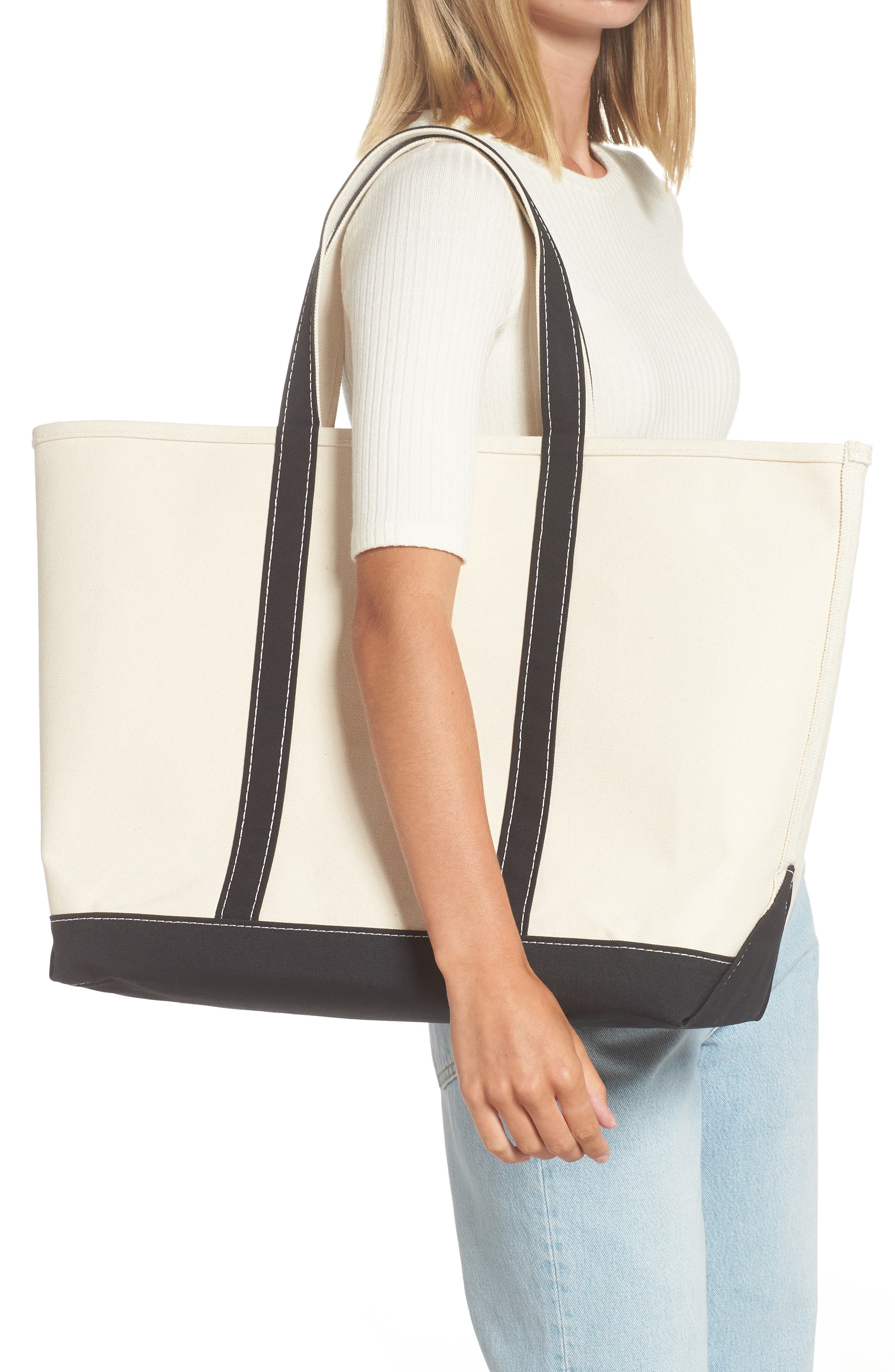 L.L.Bean Boat & Tote Cotton Canvas Bag, Alternate, color, 