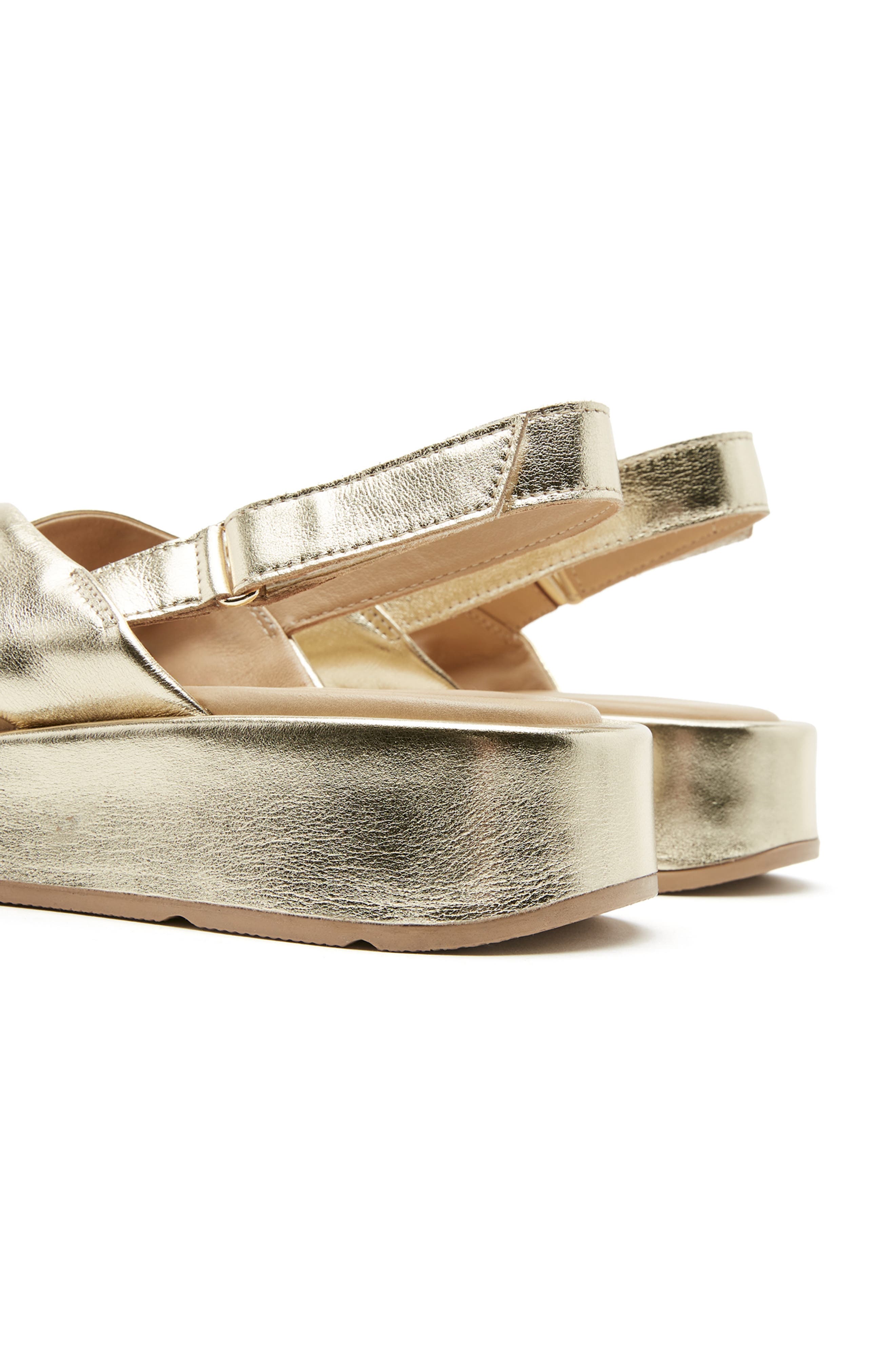 Axis Leather Flatform Sandal, Alternate, color, GOLD LEATHER