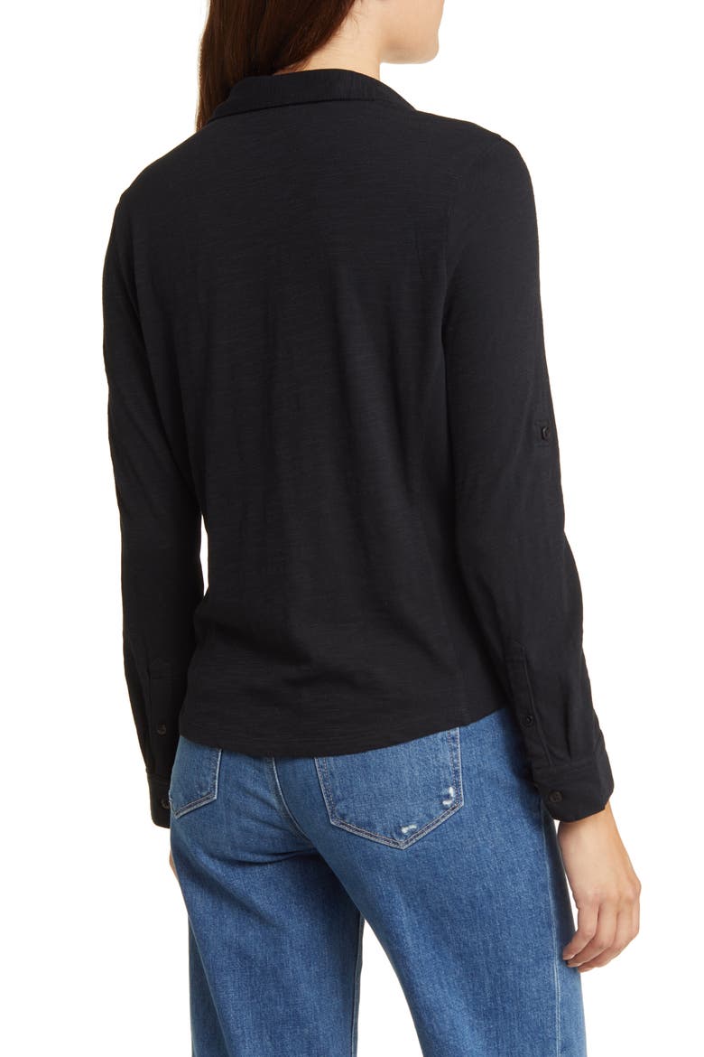 Roll Tab Knit Shirt, Alternate, color, BLACK