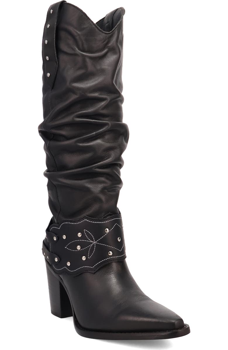 Dingo Grit n' Grace Pointed Toe Western Boot, Main, color, Black