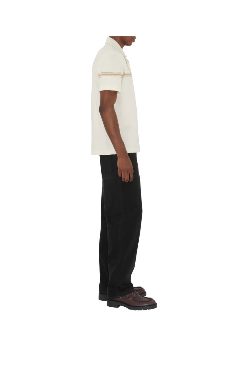 Striped Cotton Polo Shirt, Alternate, color, Ice