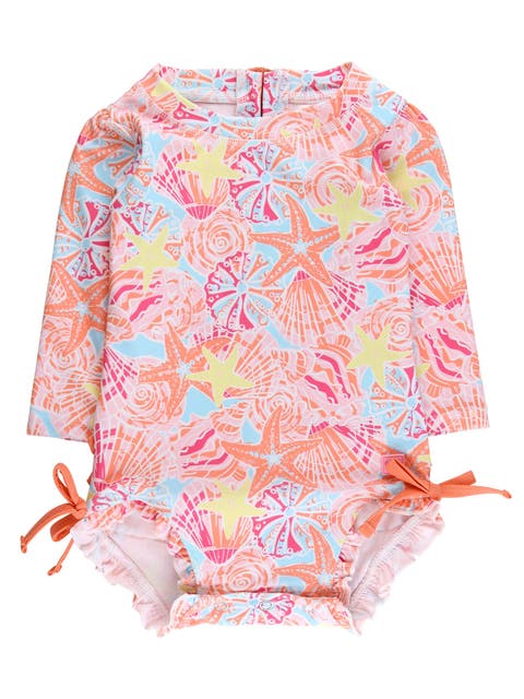 Baby Girls Tropical Long Sleeve UPF50+ One Piece Rash Guard