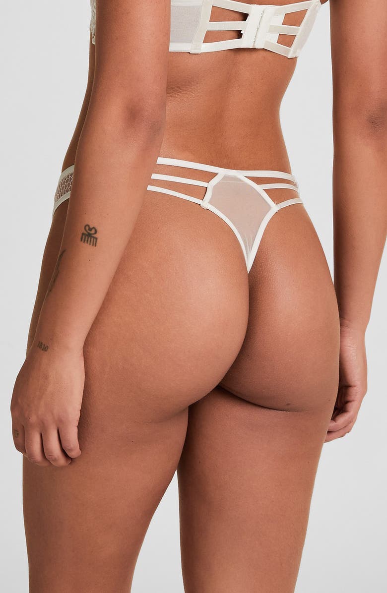 Hunkemöller Kristina High Leg Thong, Alternate, color, Snow White