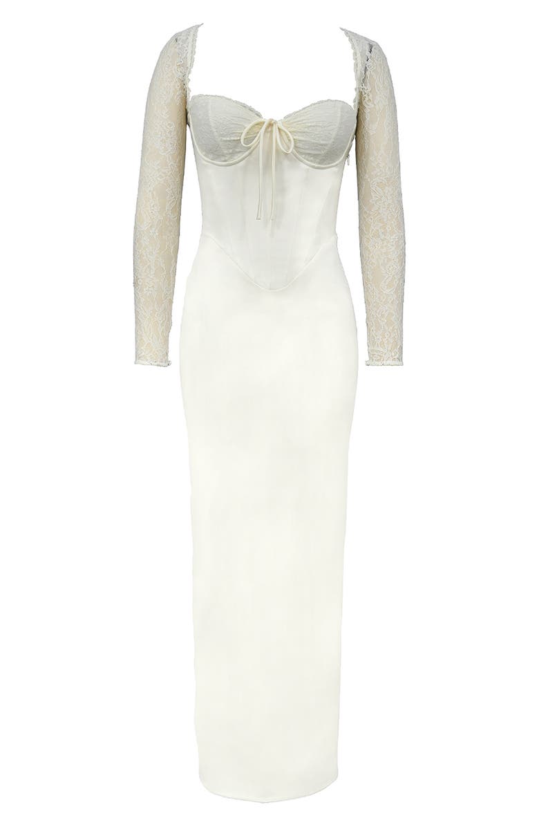 Perdi Corset Bodice Long Sleeve Gown