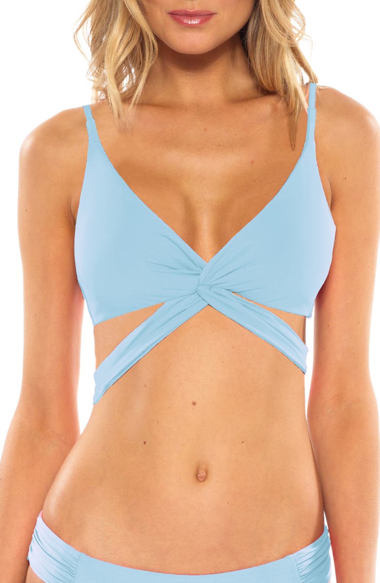 Becca Color Code Twist Wrap Bikini Top, Main, color, 