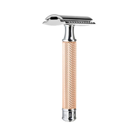 Traditional Rosegold Safety Razor - Closed Comb