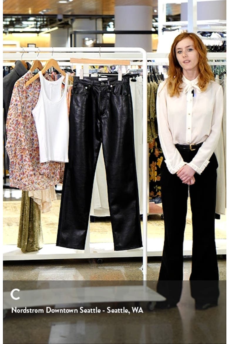 '90s Pinch Waist Recycled Leather High Waist Pants video
