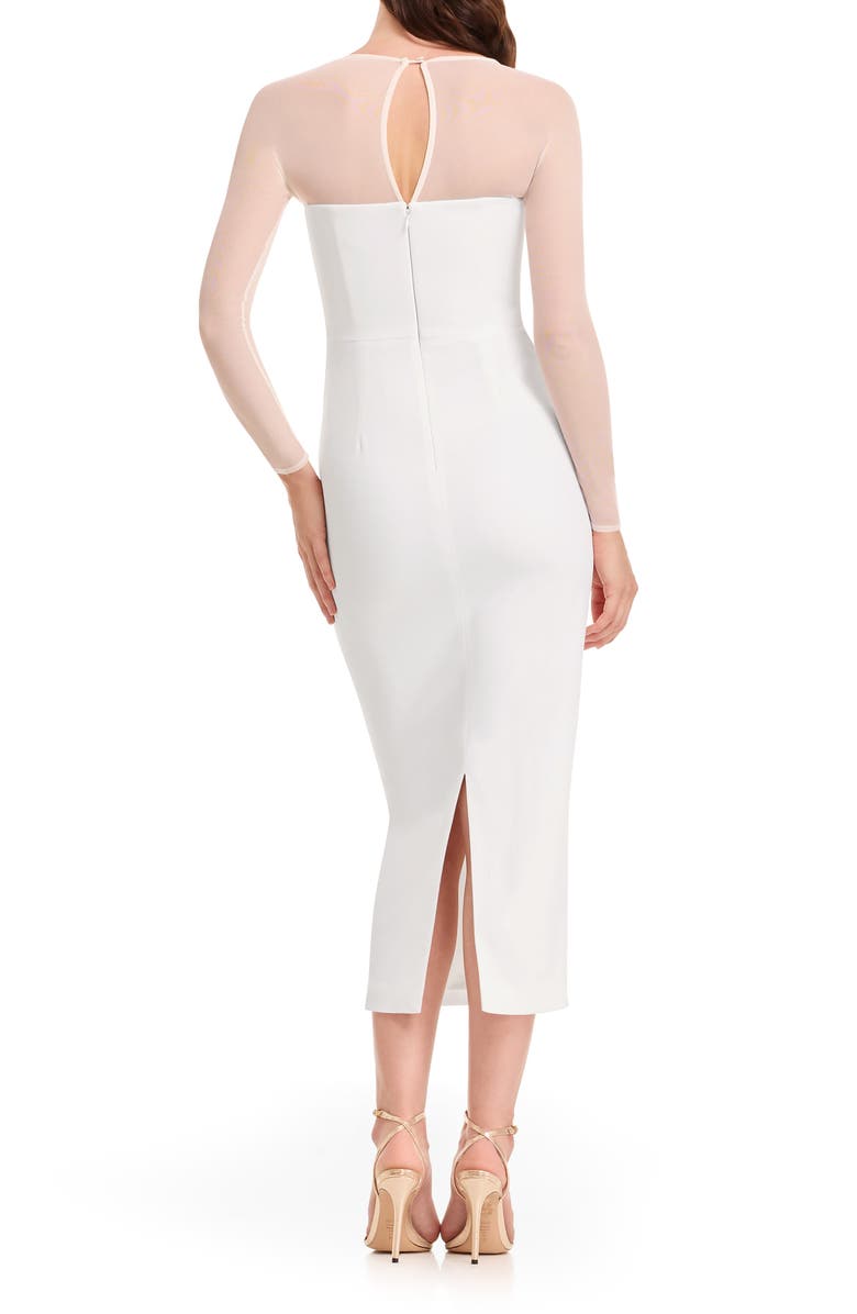 Dress the Population Maxine Long Sleeve Midi Dress, Alternate, color, White