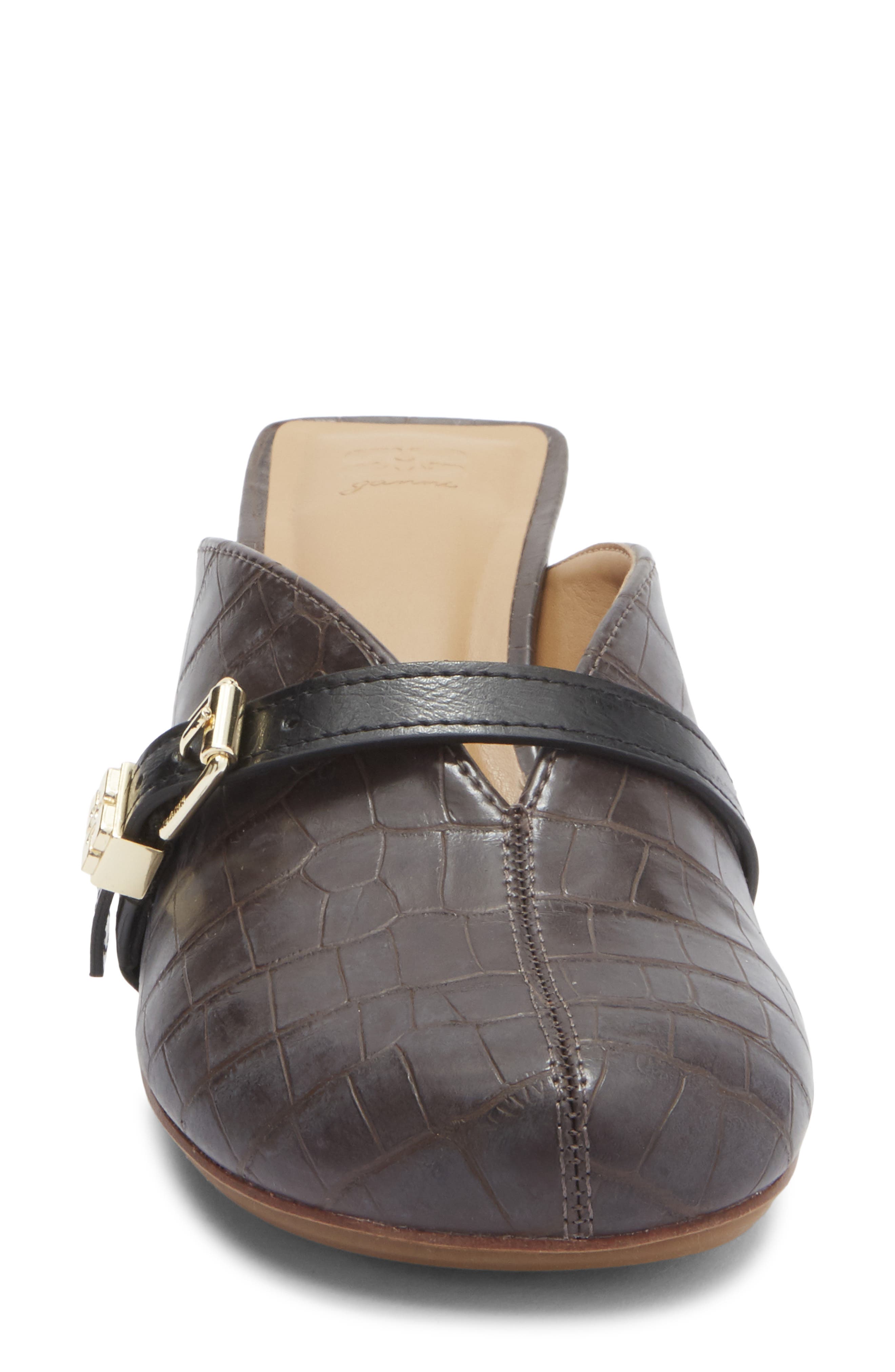 Sue Buckle Mule, Alternate, color, CHOCOLATE FONDANT