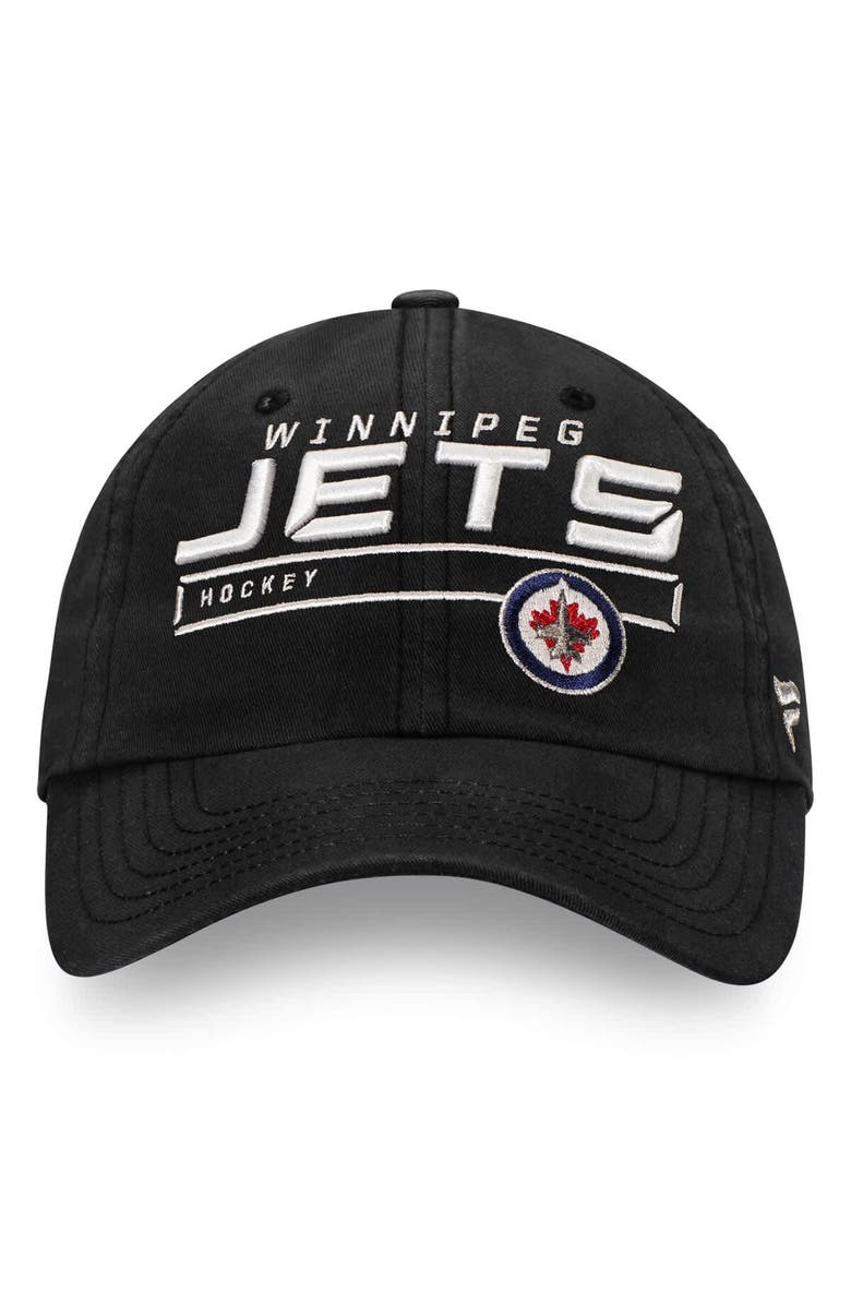 FANATICS Men's Fanatics  Black Winnipeg Jets Authentic Pro Rinkside Fundamental Adjustable Hat, Alternate, color, Black