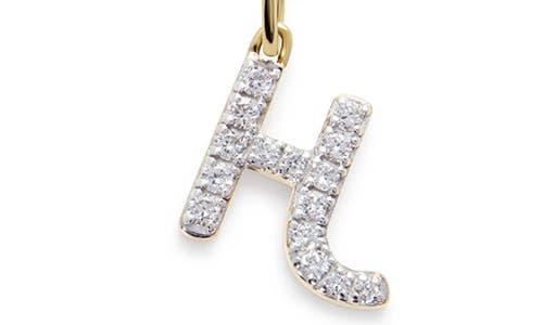 Monica Vinader Lab Created Diamond Initial Pendant Necklace In Gold