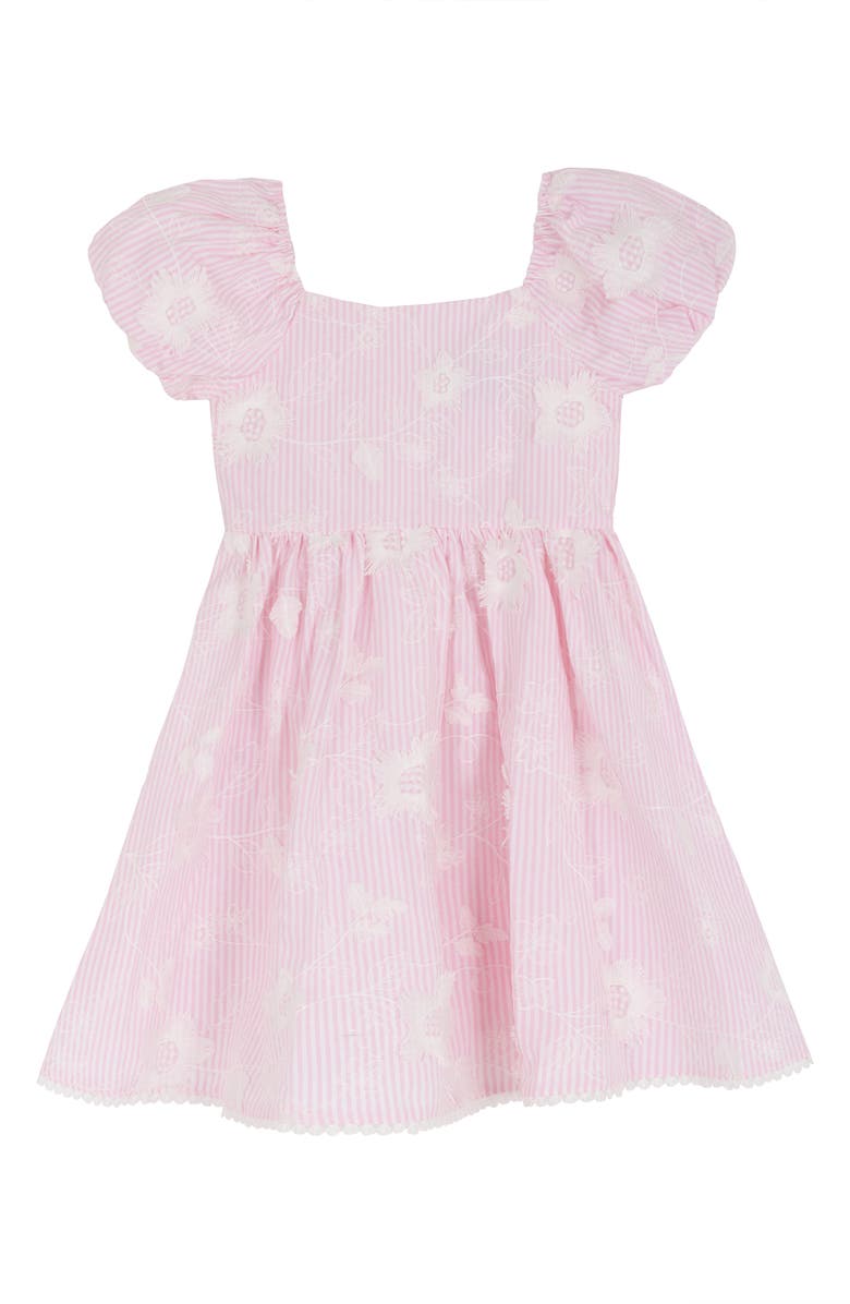 Rare Editions Kids' Embroidered Puff Sleeve Party Dress, Main, color, Pink