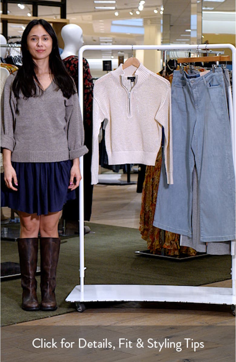 Open Stitch Half-Zip Cotton Sweater, sales video thumbnail