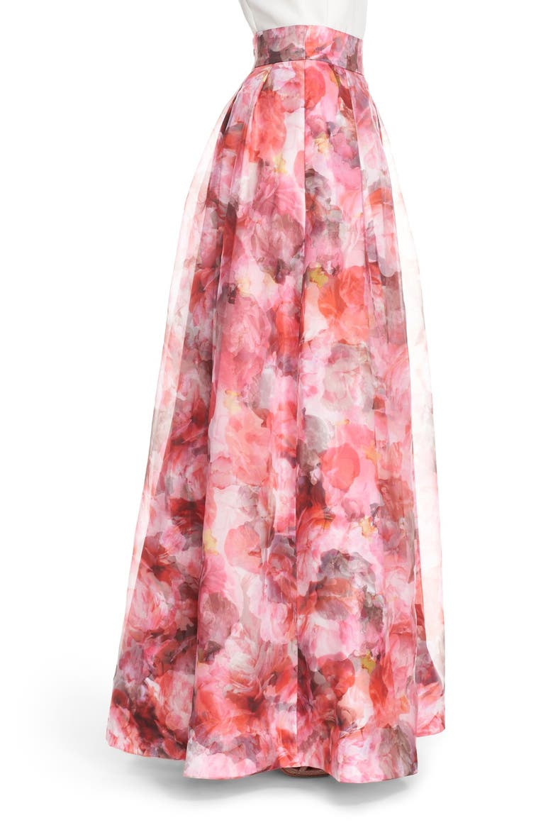 Floral Organza Ball Skirt, Alternate, color, PINK