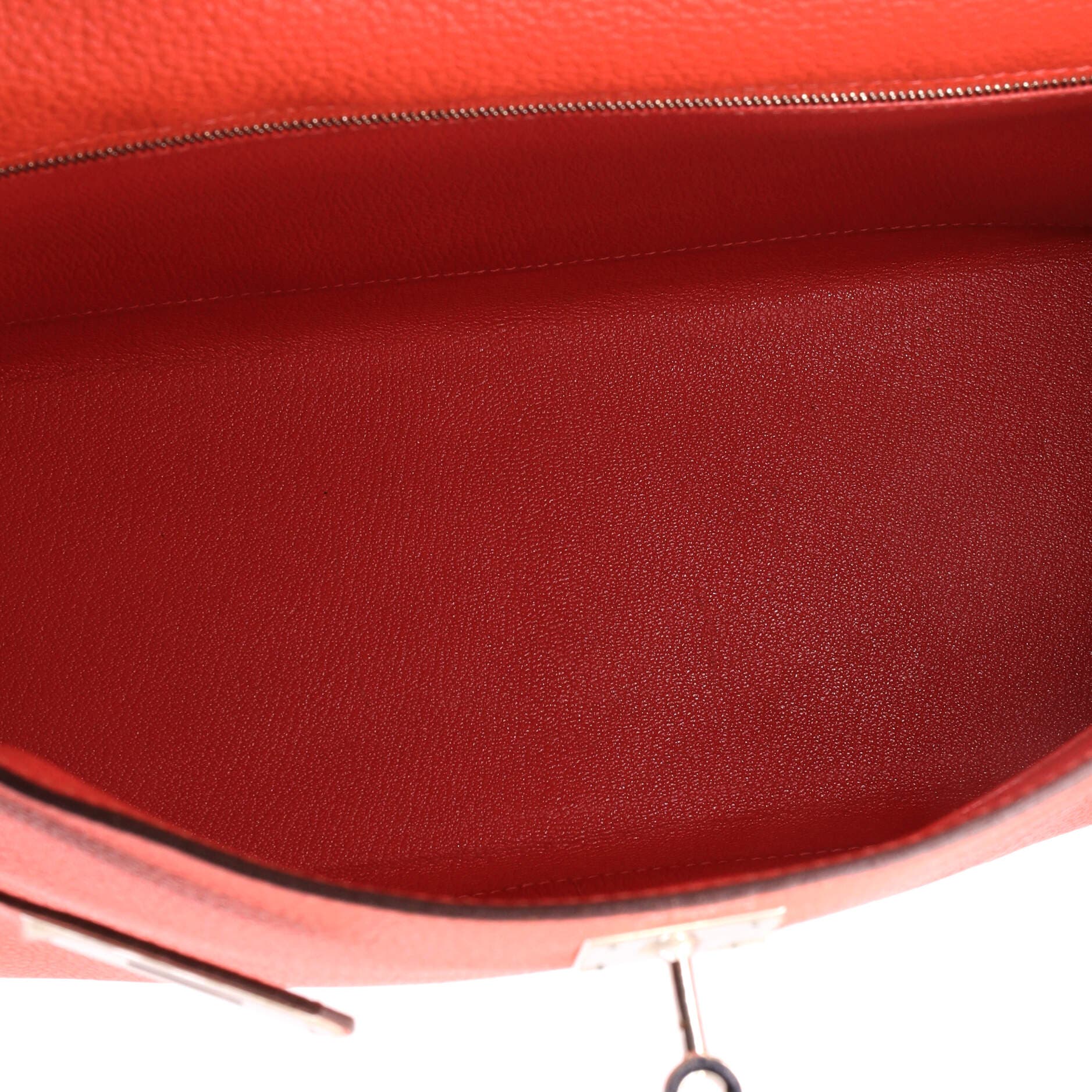 Kelly Handbag Red Clemence with Palladium Hardware 32, Alternate, color, Red