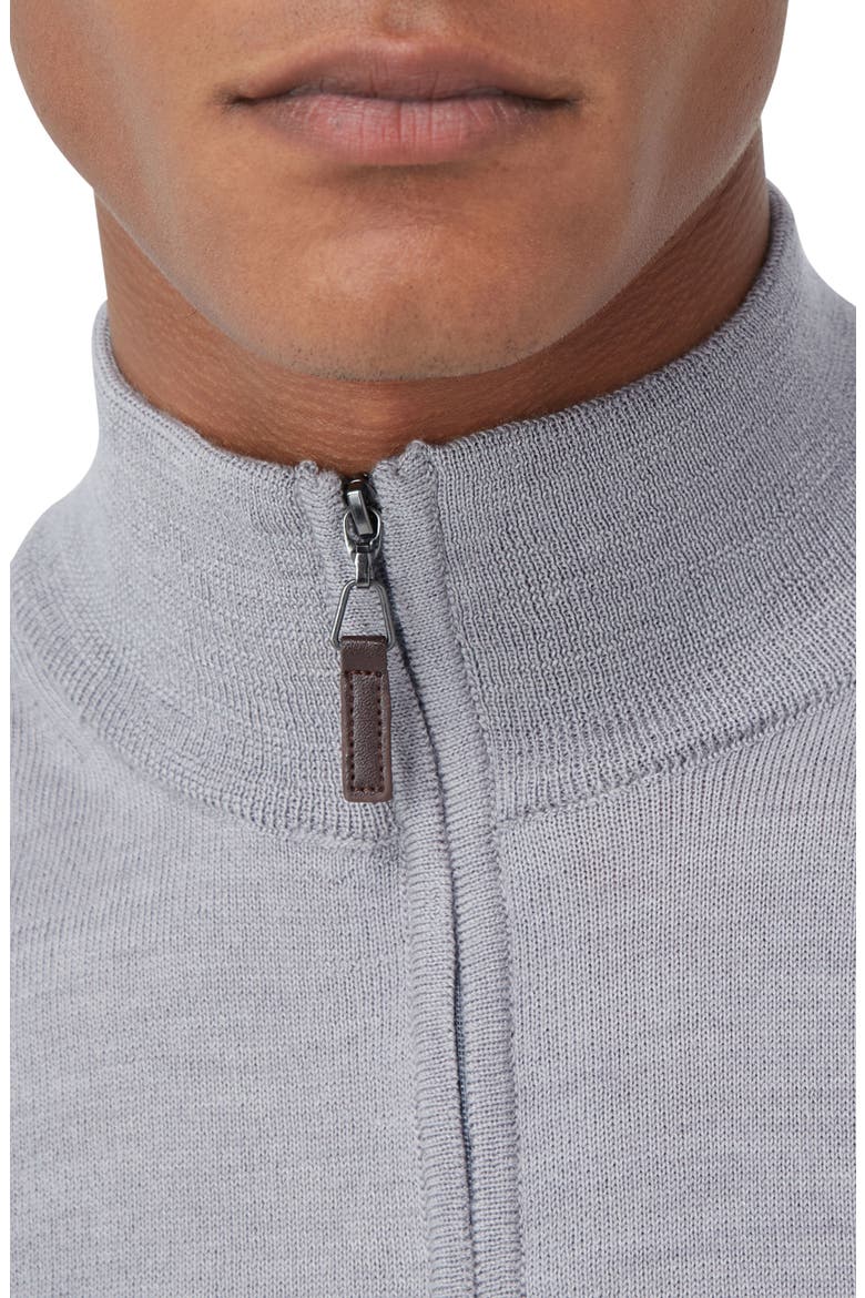 Merino Wool Quarter Zip Pullover, Alternate, color, PLATINUM