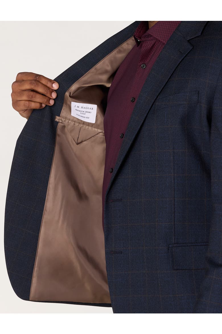 Big & Tall Glen Plaid Sport Coat, Alternate, color, NAVY