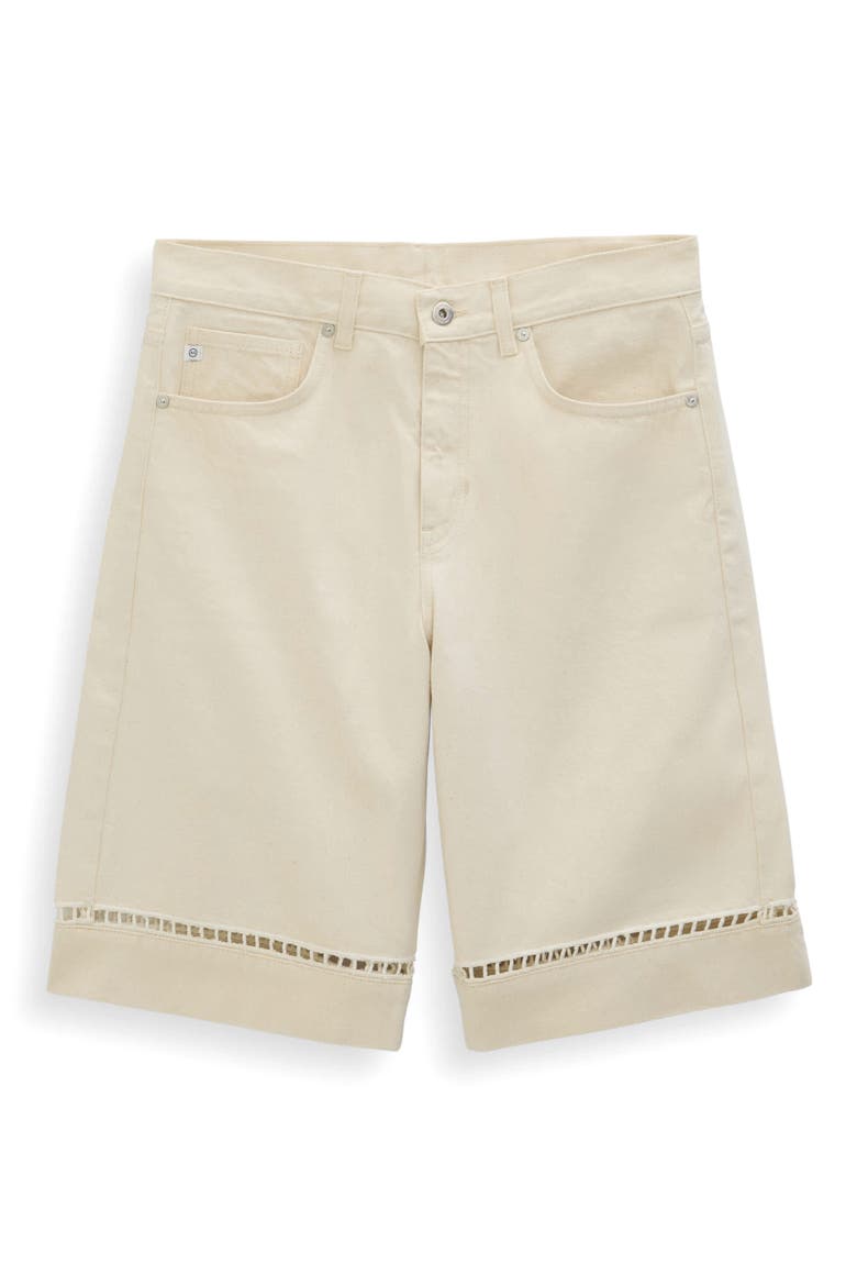 Thalia Ladder Stitch Detail Denim Shorts, Alternate, color, FRESH AIR