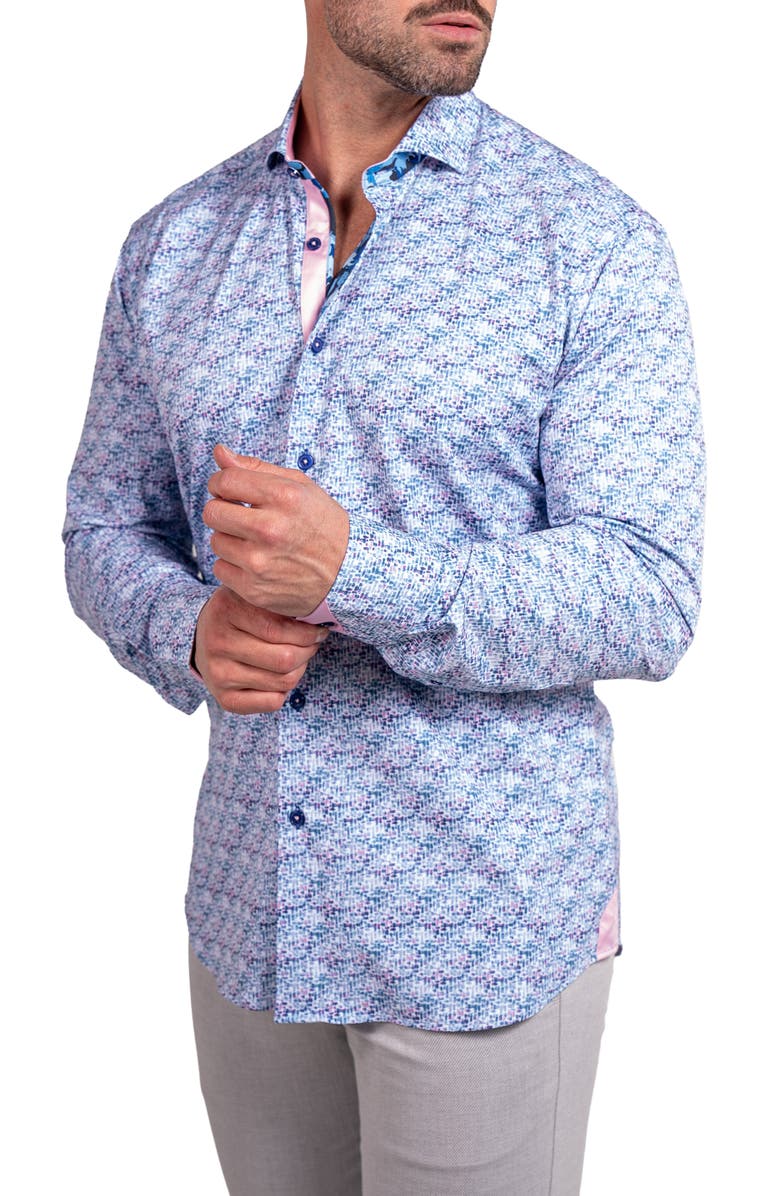 Maceoo Einstein Stretch Ascension Contemporary Fit Button-Up Shirt, Alternate, color, White