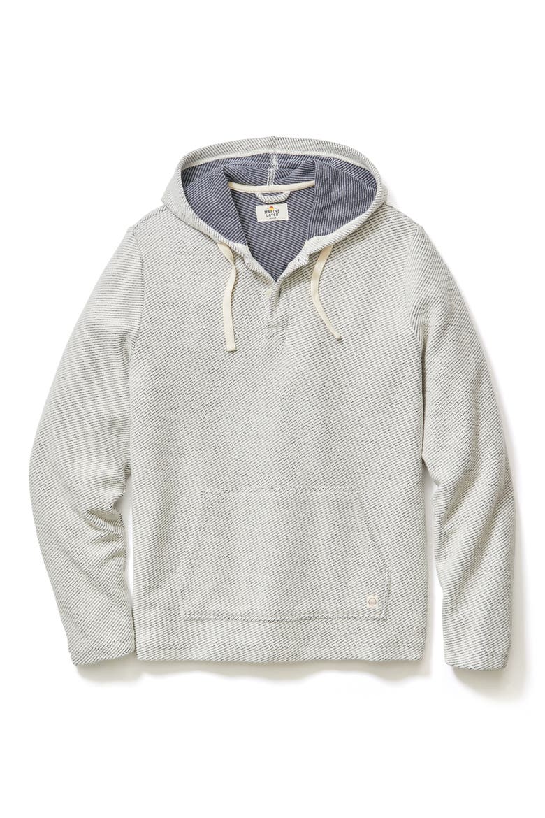 Portola Slub Organic Cotton Beach Hoodie, Alternate, color, WHITE/ NAVY