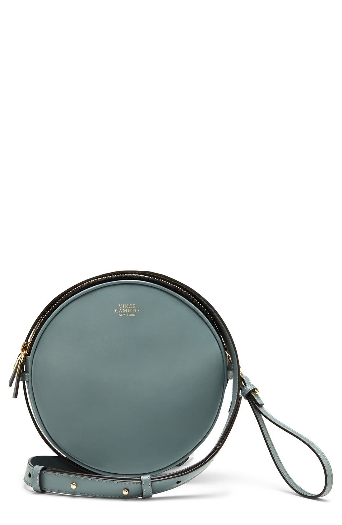 'Brena' Leather Crossbody Bag, Main, color, LEAD