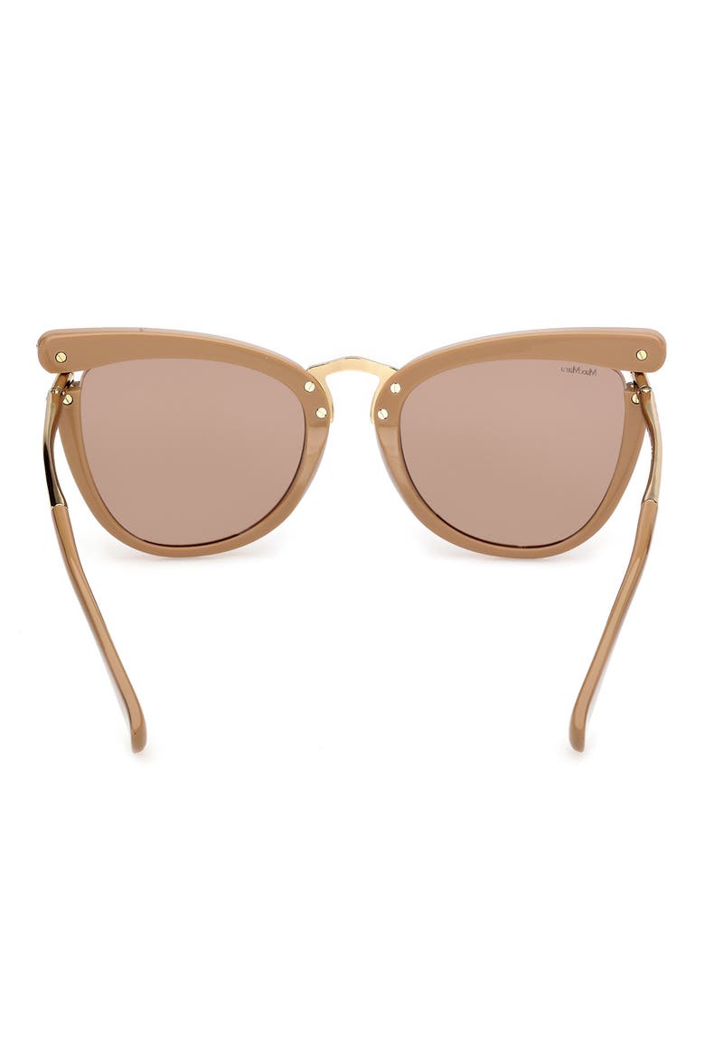 55mm Cat Eye Sunglasses, Alternate, color, CAMEL / RUTHENIUM / SMOKE