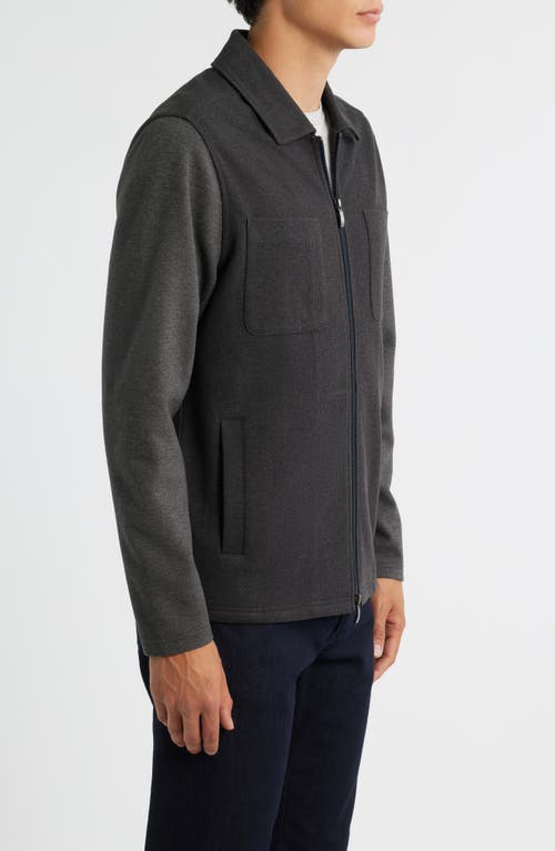 Robert Barakett Alexis Knit Zip-up Shirt Jacket In Black