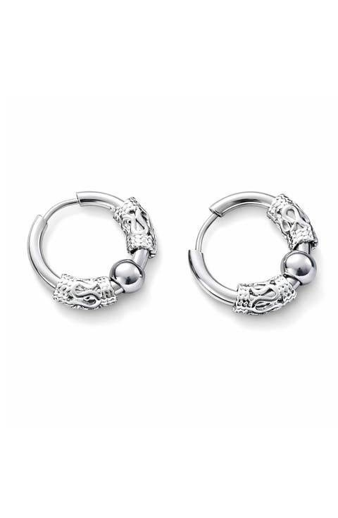Stainless Steel Snake Wrapped Huggie Hoop Earrings