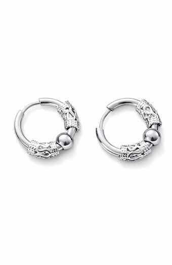 Stainless Steel Snake Wrapped Huggie Hoop Earrings