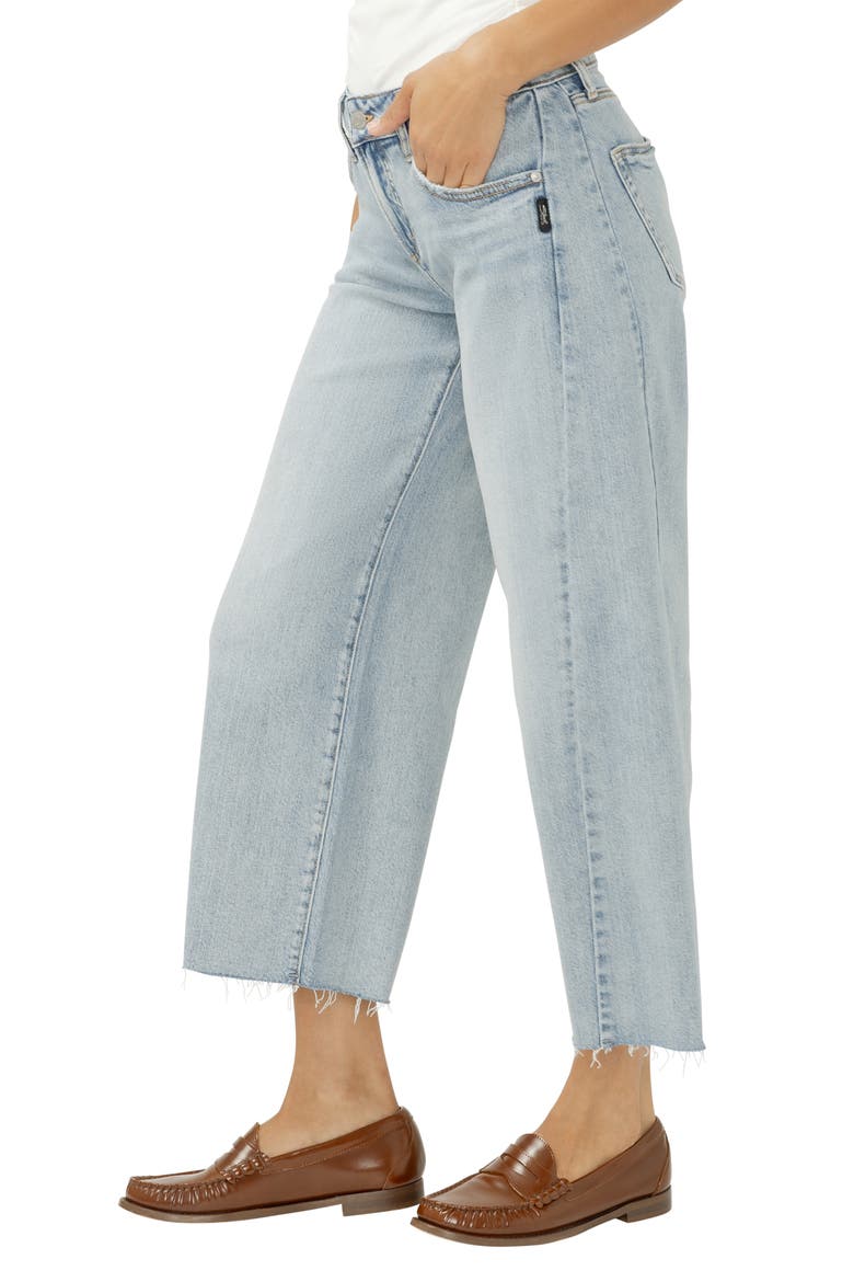 Suki Curvy Raw Hem Ankle Wide Leg Jeans, Alternate, color, WEST END