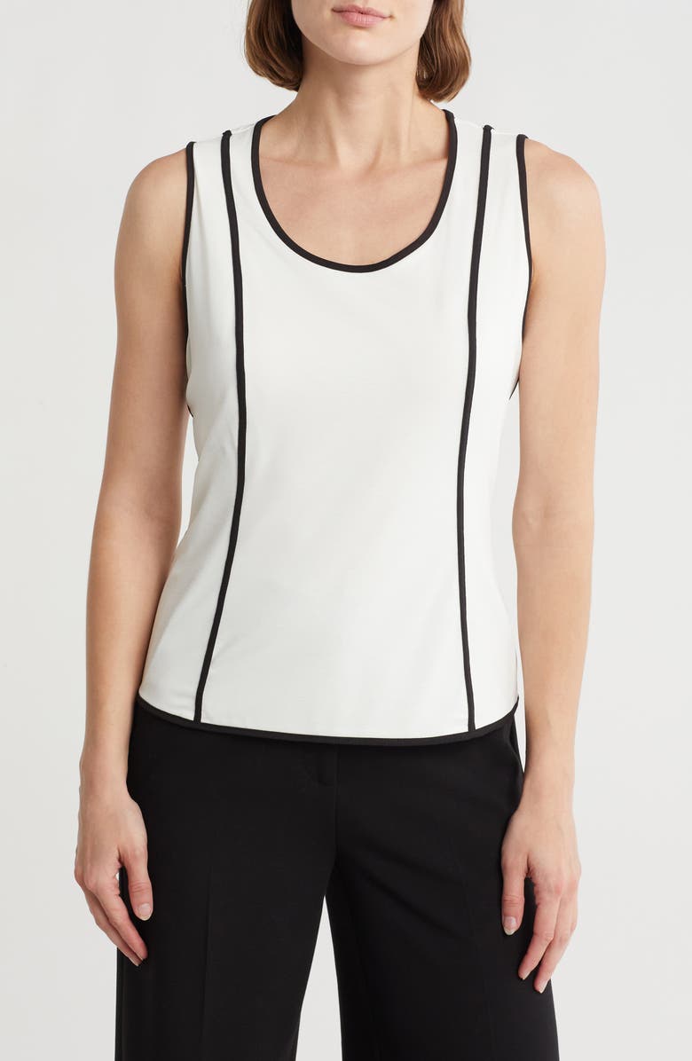 DKNY Sleeveless Slub Jersey Top, Main, color, 