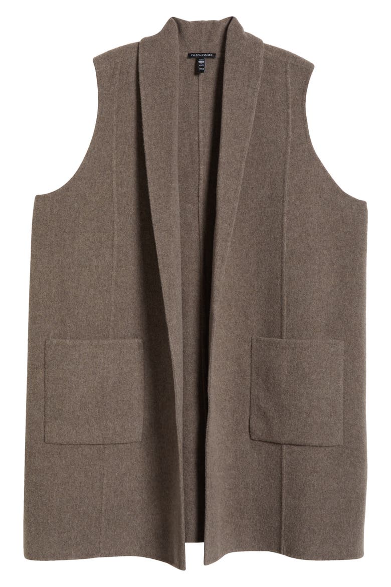 Shawl Collar Wool Vest, Alternate, color, TAUPE