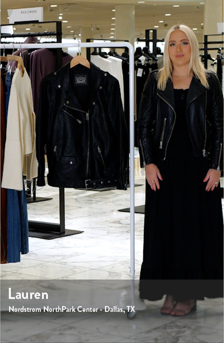 Longline Belted Faux Leather Moto Jacket, sales video thumbnail