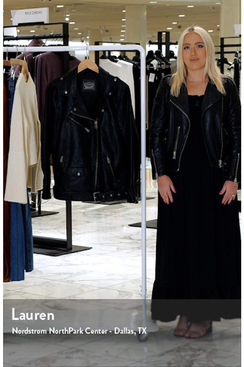 Longline Belted Faux Leather Moto Jacket video