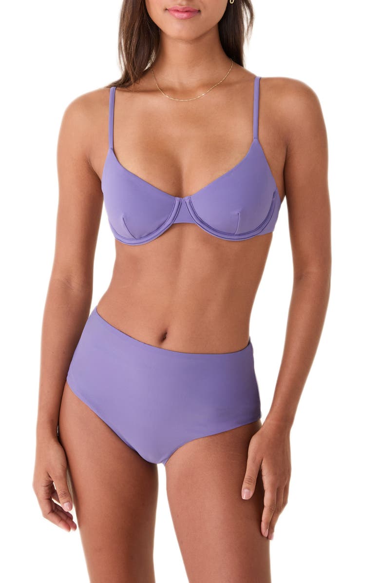 Andie The Bermuda Underwire Bikini Top, Alternate, color, Amethyst