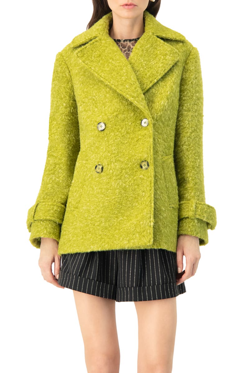 IVONNE Double-Breasted Coat with Maxi Lapel, Main, color, Green