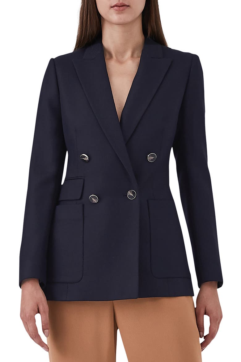 Tate Double Breasted Jacket, Main, color, NAVY
