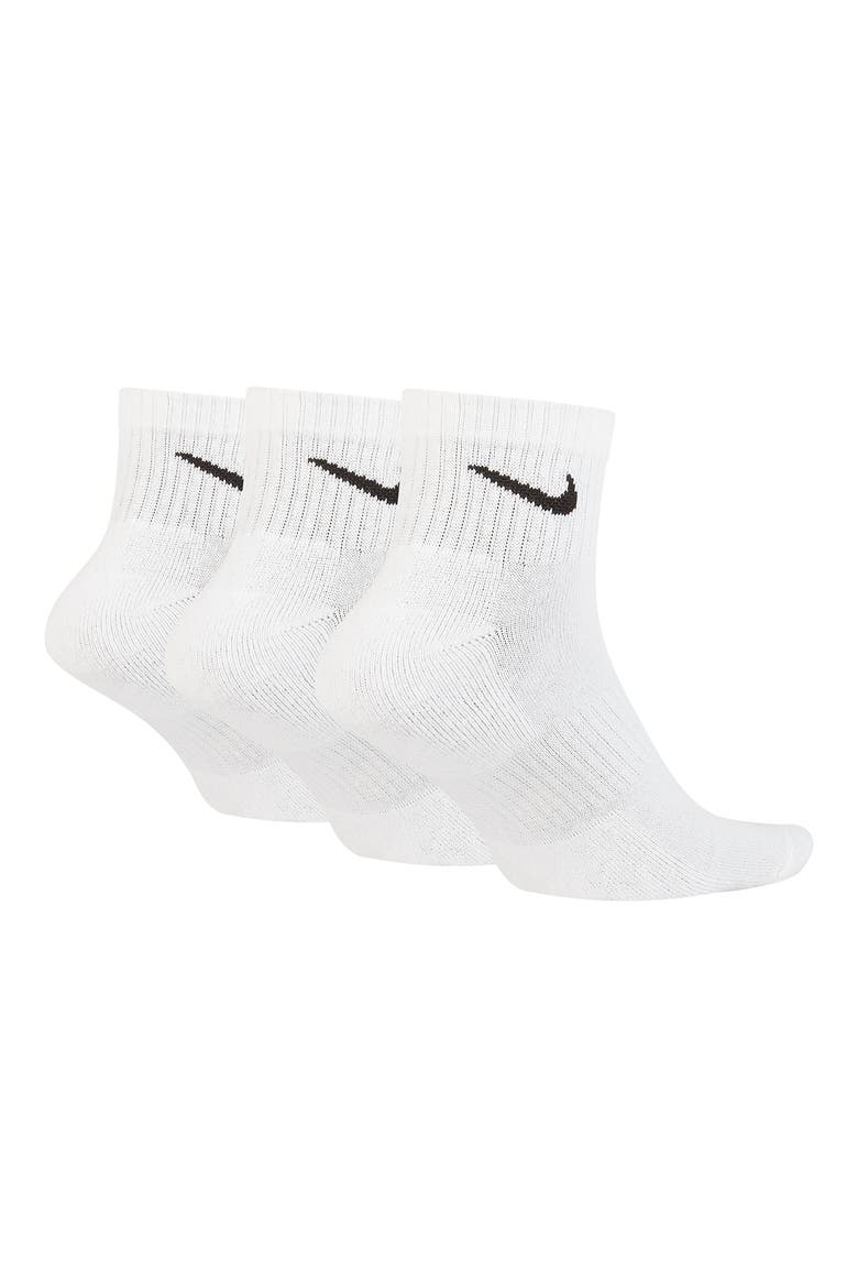 3-Pack Everyday Cushion Ankle Socks, Alternate, color, 100 WHITE/BLACK