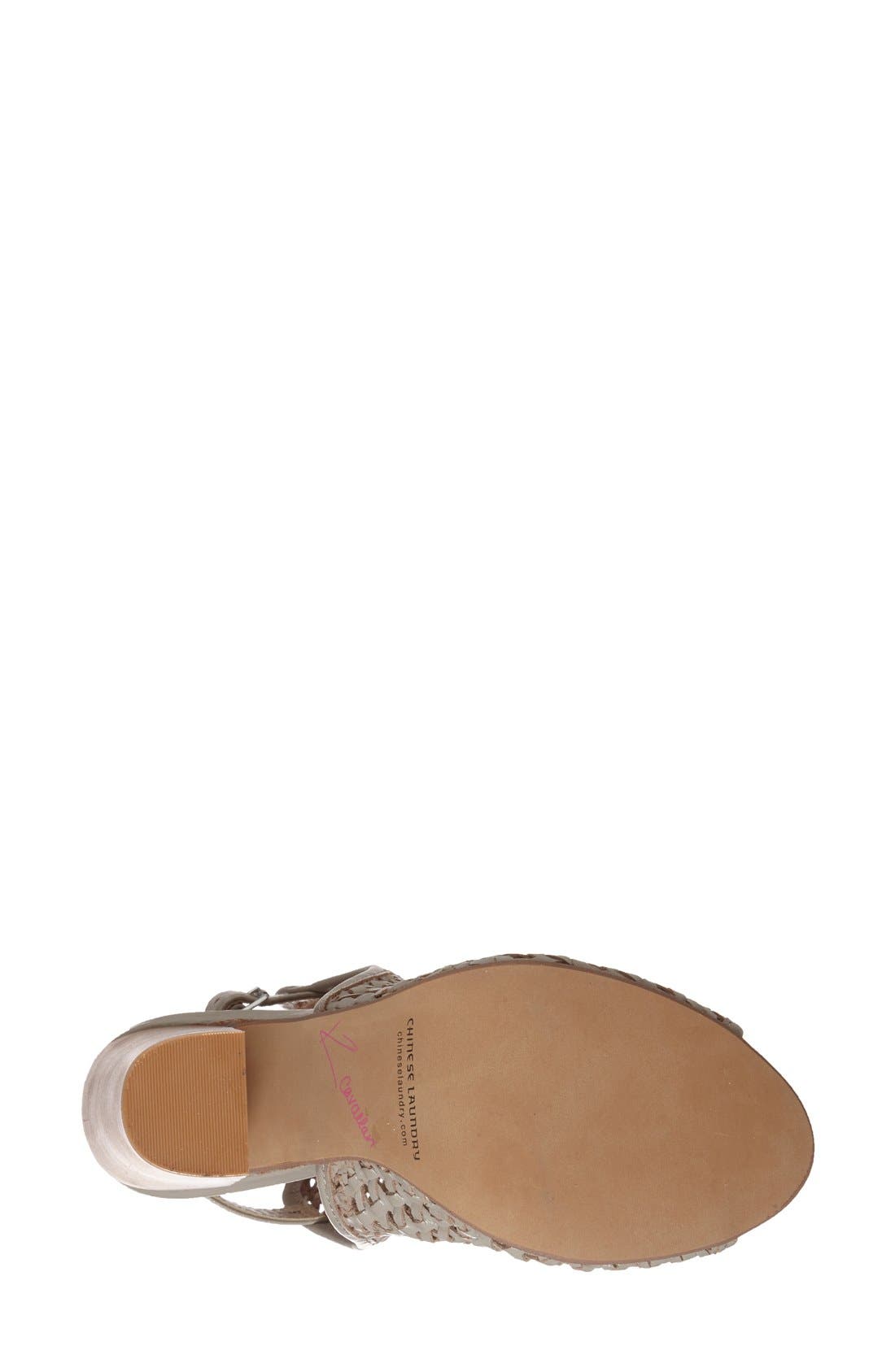 'Largo' Woven Leather Open Back Sandal, Alternate, color, GREY LEATHER