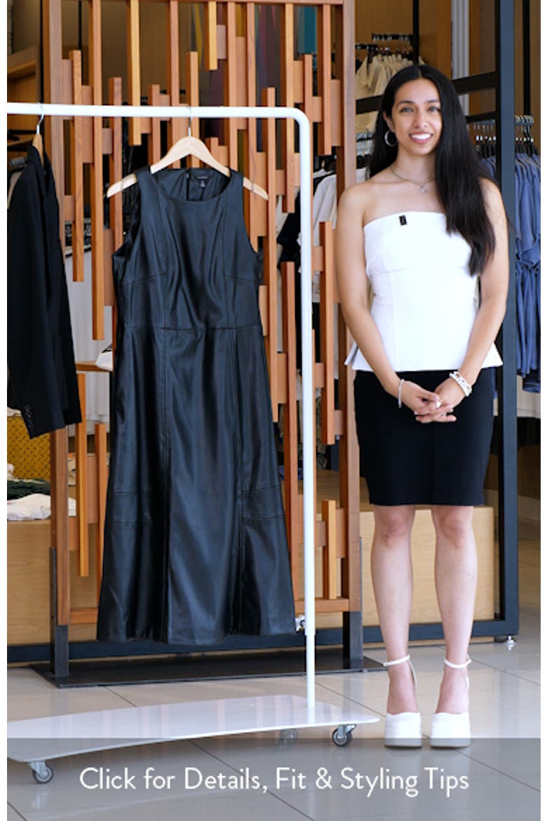 Structured Faux Leather Midi Dress video