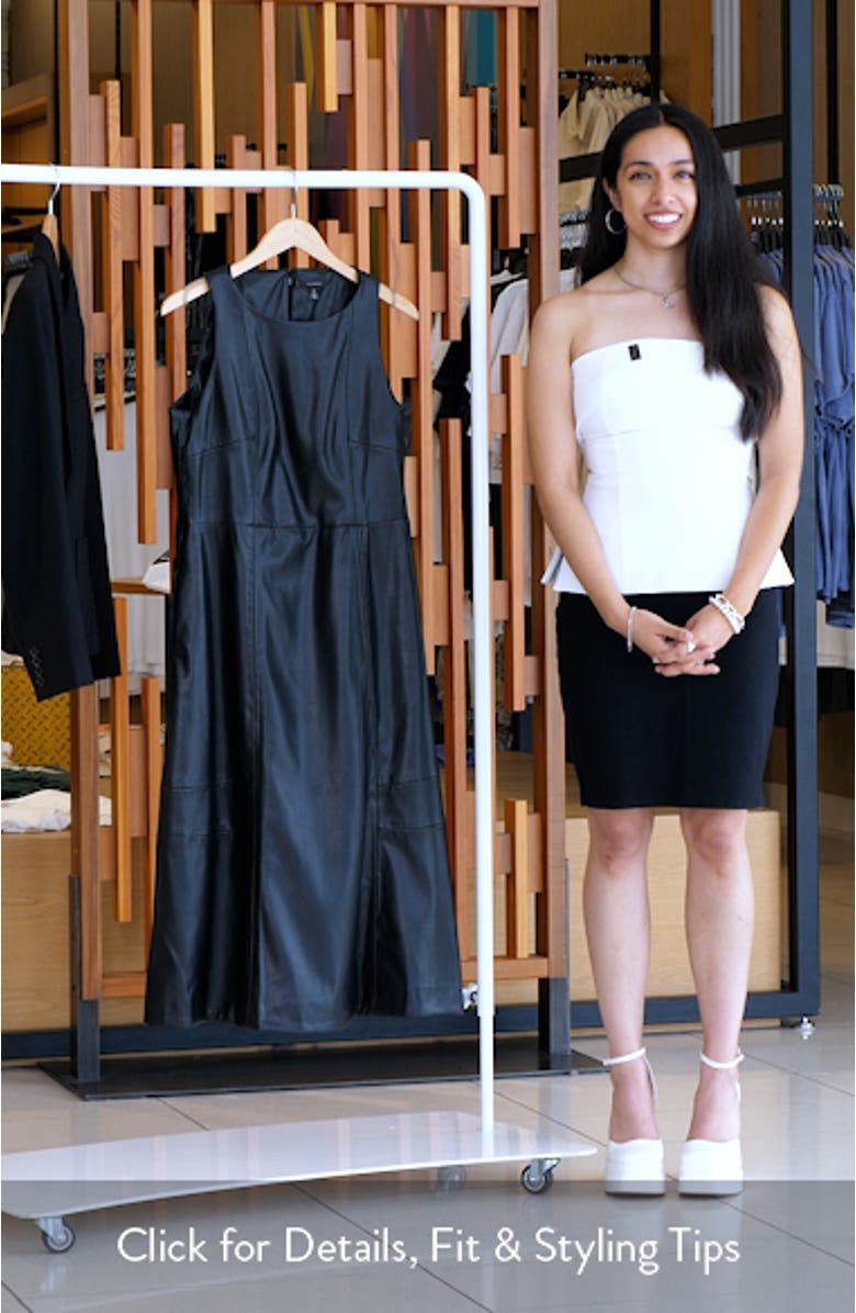Structured Faux Leather Midi Dress, sales video thumbnail