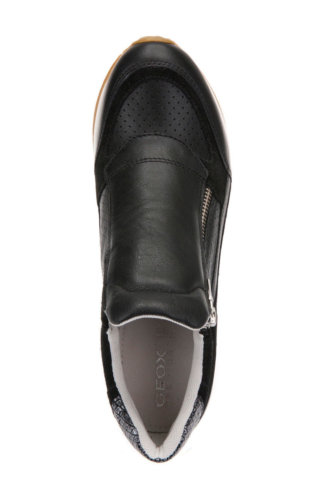 Nydame Wedge Sneaker, Alternate, color, BLACK LEATHER