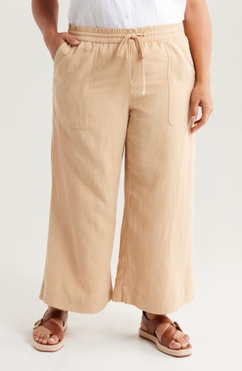 Caslon ® Linen Blend Crop Pants In Neutral