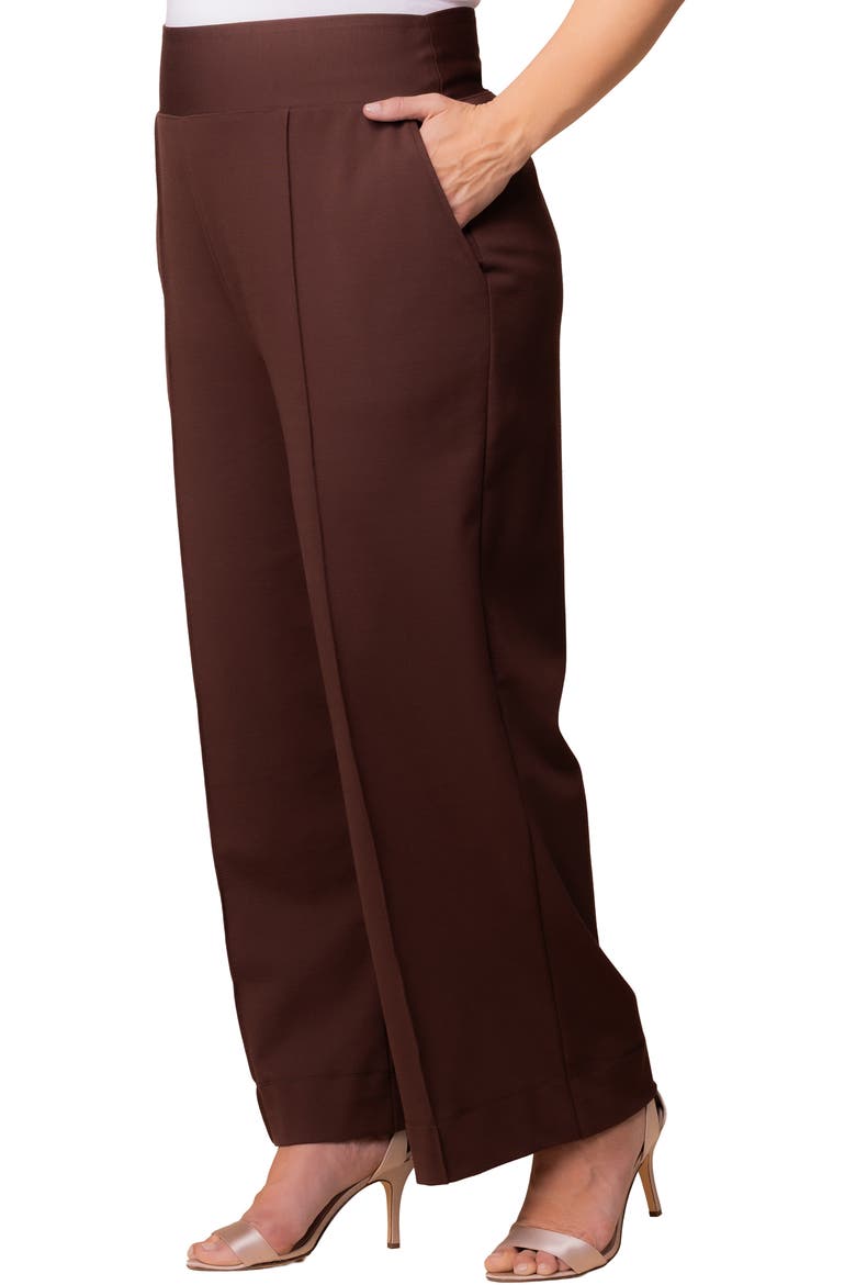 High Waist Wide Leg Ponte Pants, Alternate, color, CHOCOLATE