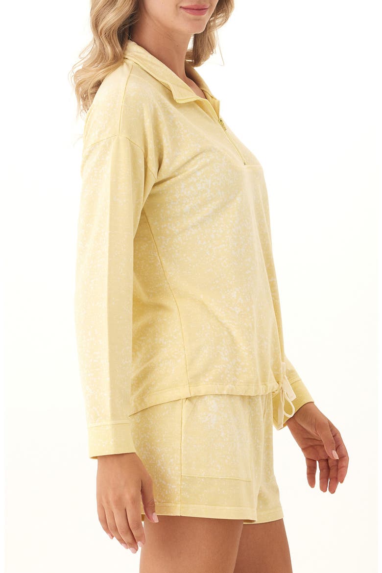 Nyloa Spray Wash Terry Quater Zip Top, Alternate, color, LEMONADE