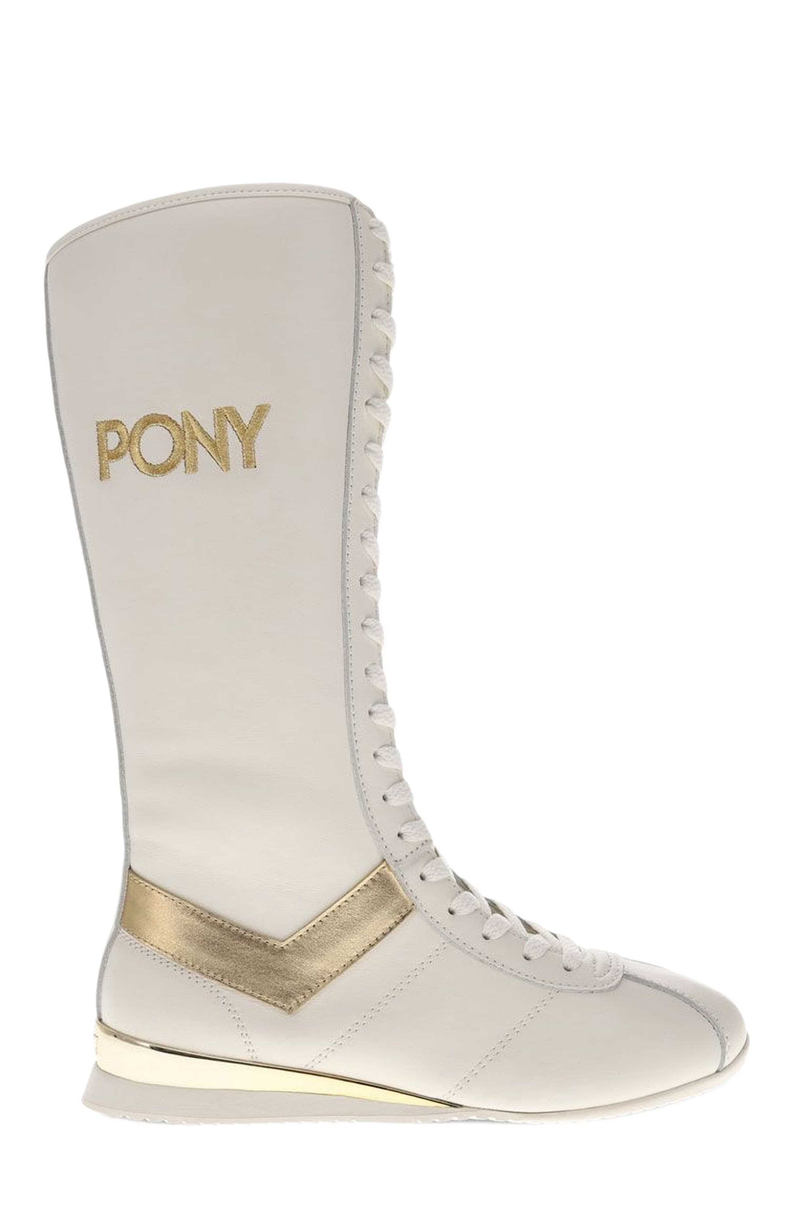 PONY KO-80 Extra High Sneakers, Alternate, color, Snow White/Gold