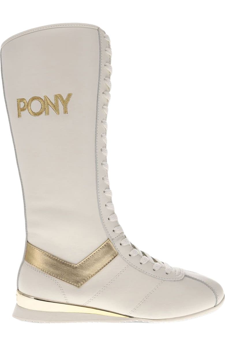 PONY KO-80 Extra High Sneakers, Alternate, color, Snow White/Gold