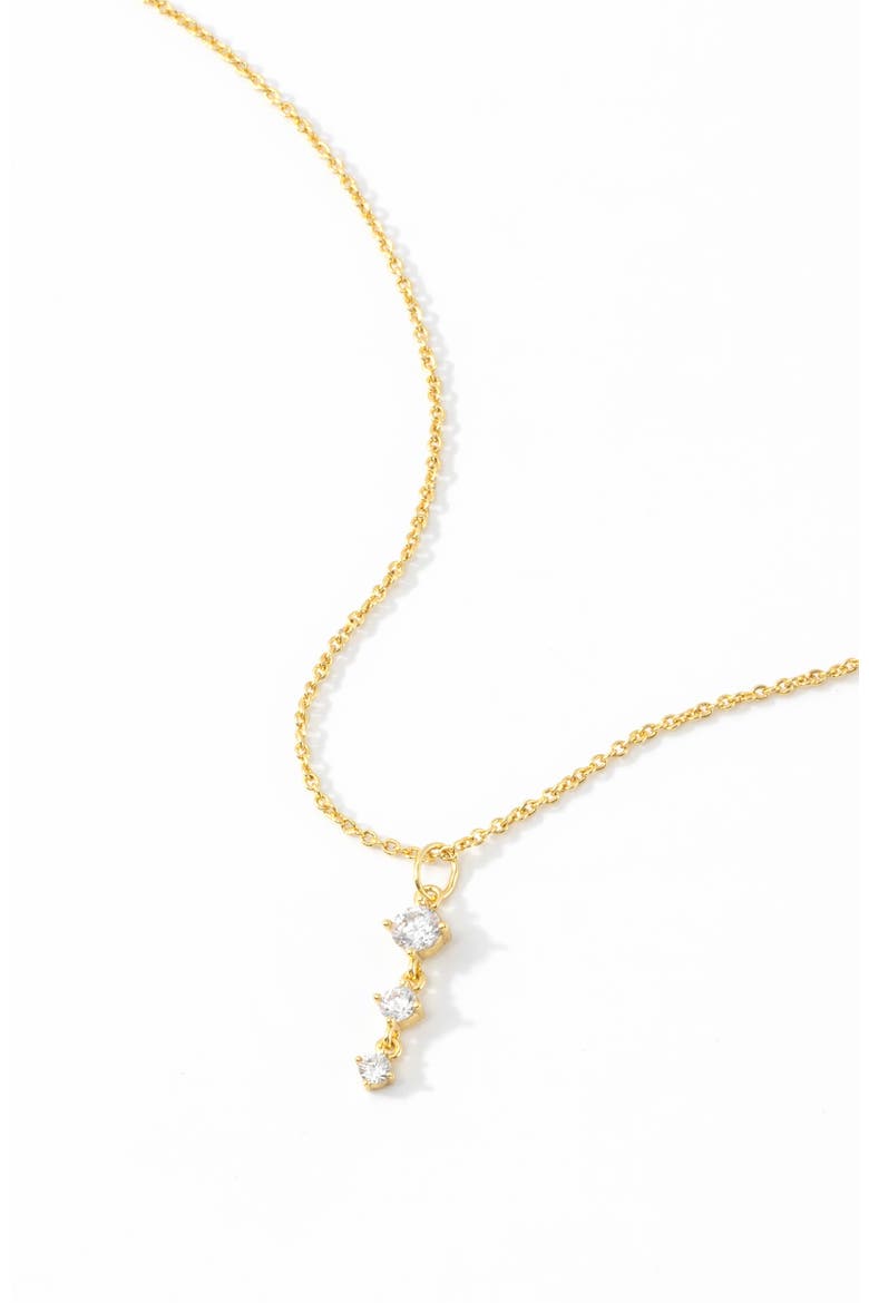 Three Stone Drop Pendant Necklace, Alternate, color, Silver