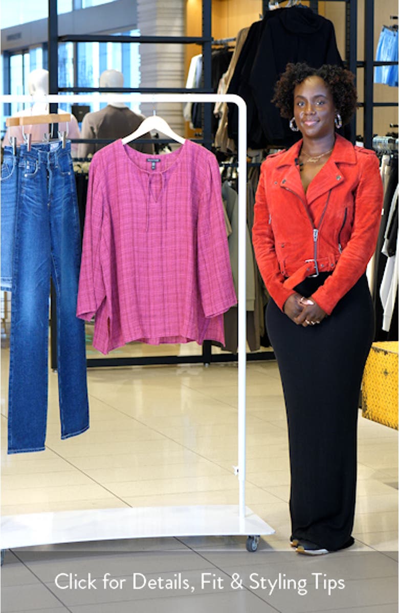 Split Neck Organic Linen Top, sales video thumbnail